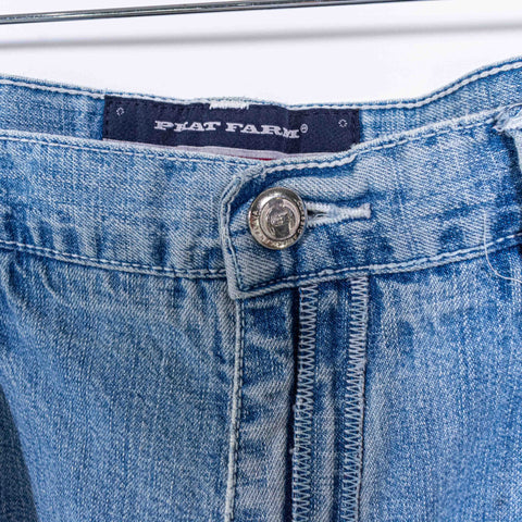 Phat Farm Patchwork Baggy Denim Jeans Hip Hop