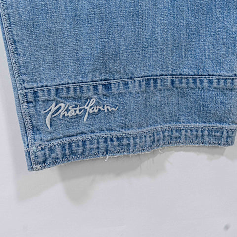 Phat Farm Patchwork Baggy Denim Jeans Hip Hop