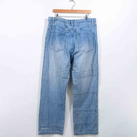 Phat Farm Patchwork Baggy Denim Jeans Hip Hop