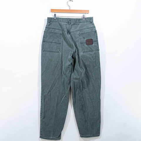 BOSS Overdyed Green Baggy Jeans