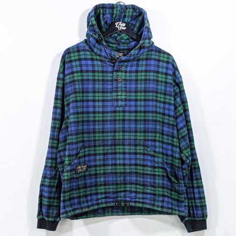 Vermont Flannel Company Plaid 1/4 Button Hoodie Pullover