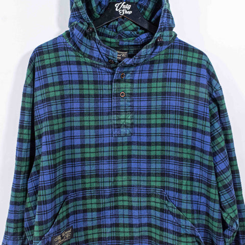 Vermont Flannel Company Plaid 1/4 Button Hoodie Pullover