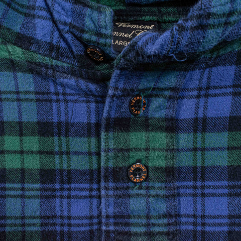 Vermont Flannel Company Plaid 1/4 Button Hoodie Pullover