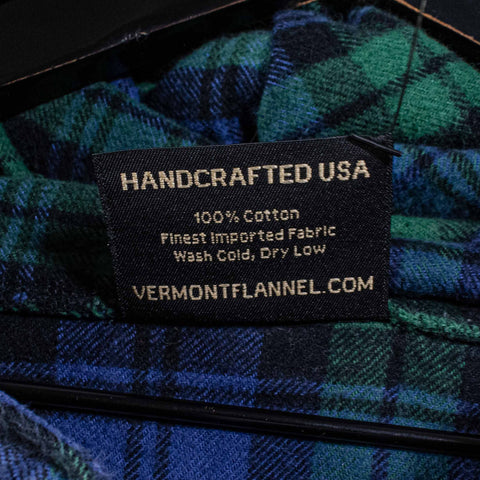 Vermont Flannel Company Plaid 1/4 Button Hoodie Pullover