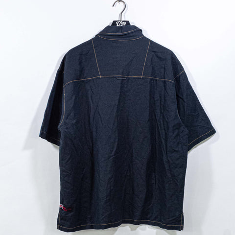 Brookyln Xpress Jeans Button Down Shorts Sleeve Shirt Cotton Linen