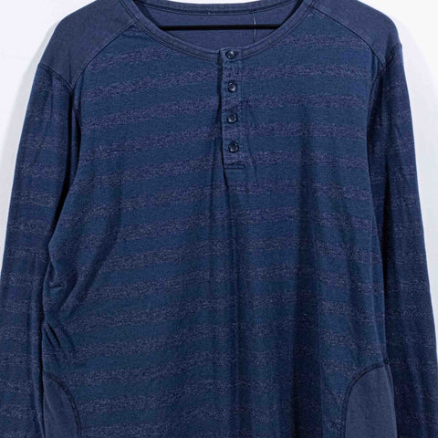Surf Skate Striped Henley Long Sleeve T-Shirt Thrashed