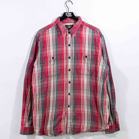 RRL Double RL Ralph Lauren Distressed Flannel Button Shirt