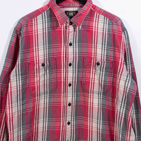 RRL Double RL Ralph Lauren Distressed Flannel Button Shirt