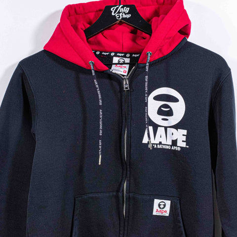 AAPE by Bape Zip Hoodie Sweatshirt Spell Out