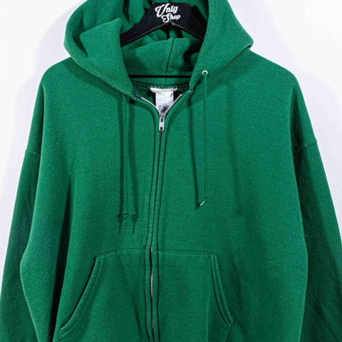 Blank Full Zip Hoodie Sweatshirt Green