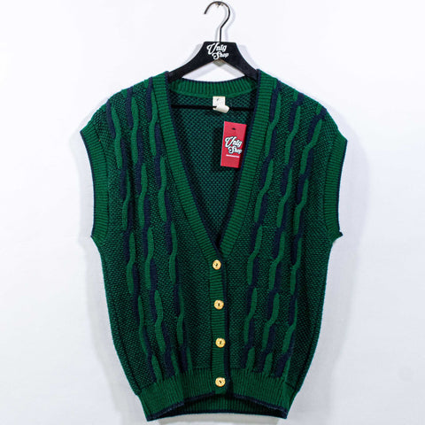 Textured 3D Hip Hop Biggie Striped Cable Knit Cardigan Sweater