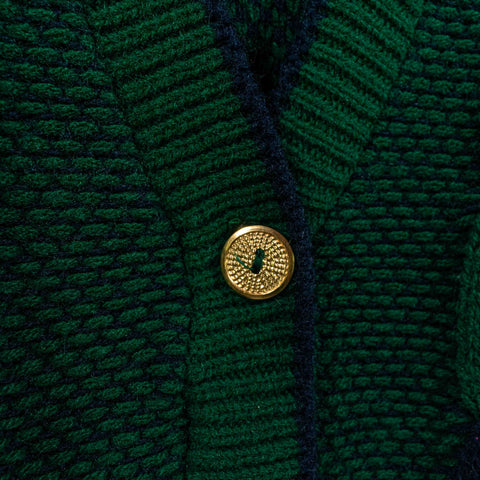 Textured 3D Hip Hop Biggie Striped Cable Knit Cardigan Sweater