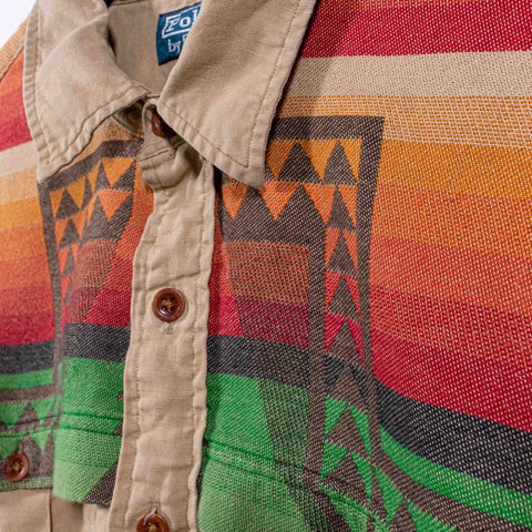 Polo Ralph Lauren Aztec Southwestern Button Shirt Linen Cotton