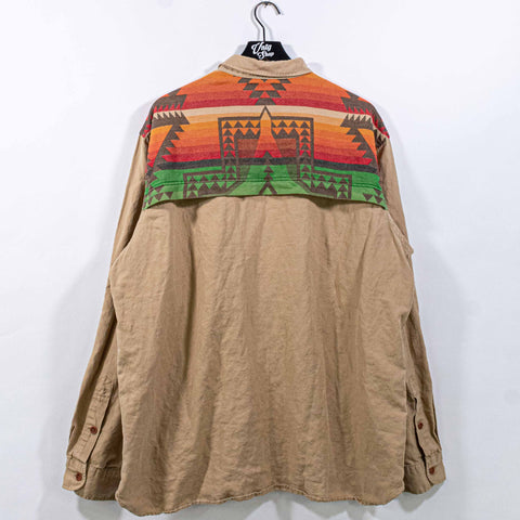 Polo Ralph Lauren Aztec Southwestern Button Shirt Linen Cotton