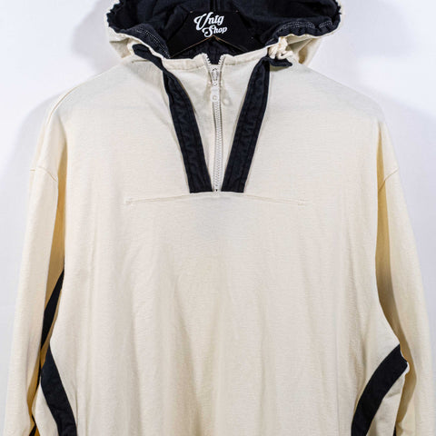 Marithe Francois Girbaud 1/4 Zip Hoodie Sweatshirt Hip Hop