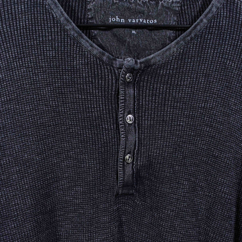 John Varvatos Sun Faded Henley T-Shirt Long Sleeve