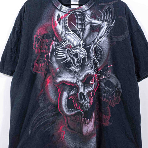 Dragon Skull AOP Tattoo Style T-Shirt Mall Cyber Goth