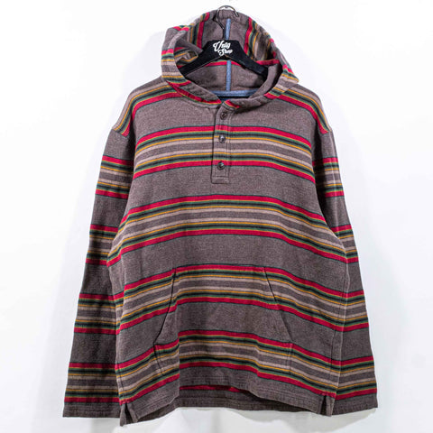 Pendleton Striped Henley Hoodie Sweatshirt Beach Outdoors