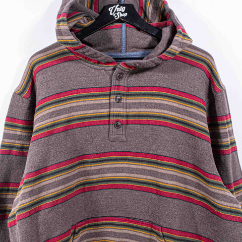 Pendleton Striped Henley Hoodie Sweatshirt Beach Outdoors