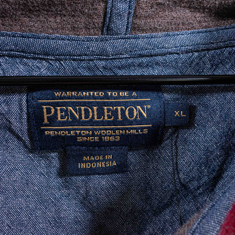 Pendleton Striped Henley Hoodie Sweatshirt Beach Outdoors