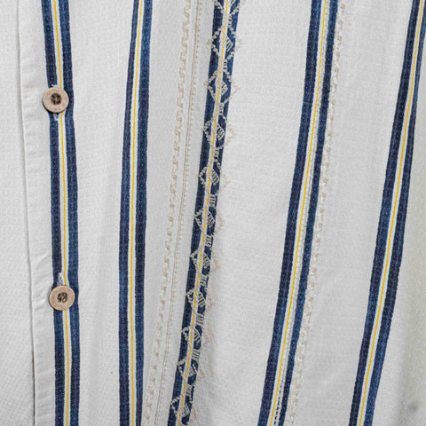 Tommy Bahama Silk Striped Textured Camp Shirt Resort Vacation
