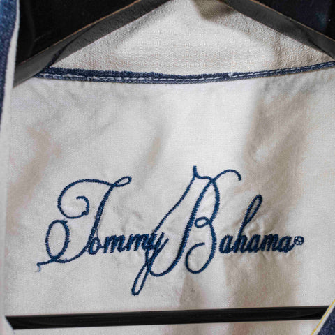 Tommy Bahama Silk Striped Textured Camp Shirt Resort Vacation