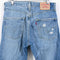 Levis 501 Button Fly Distressed Jeans Repaired Raw Hem