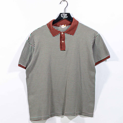 B. Altman & Co. Knit Polo Shirt Striped