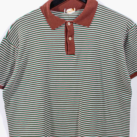 B. Altman & Co. Knit Polo Shirt Striped