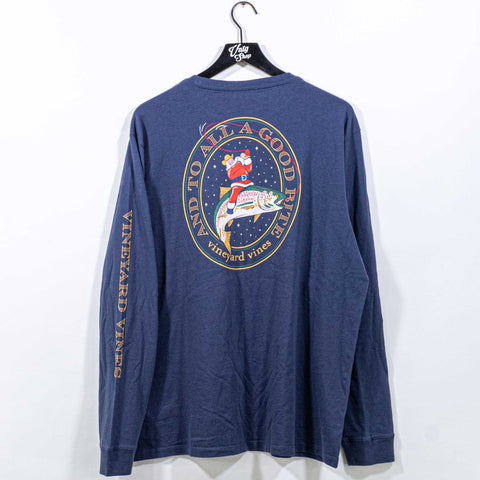 Vineyard Vines Western Santa T-Shirt Long Sleeve Christmas
