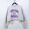 NYU New York University Cropped Reverse Weave Sweatshirt Champion