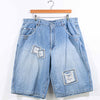 Enyce NYC Patchwork Jean Shorts Baggy Hip Hop