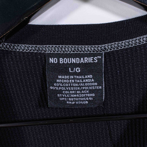 No Boundaries Cross Wings Salvation Thermal Waffle T-Shirt Long Sleeve Cyber Goth