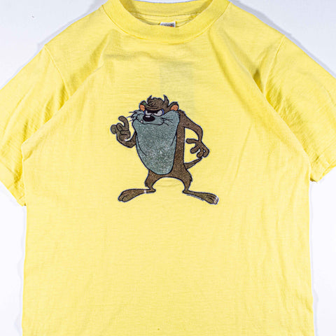 Looney Tunes Taz Glitter Iron On T-Shirt Hanes Beefy Roach