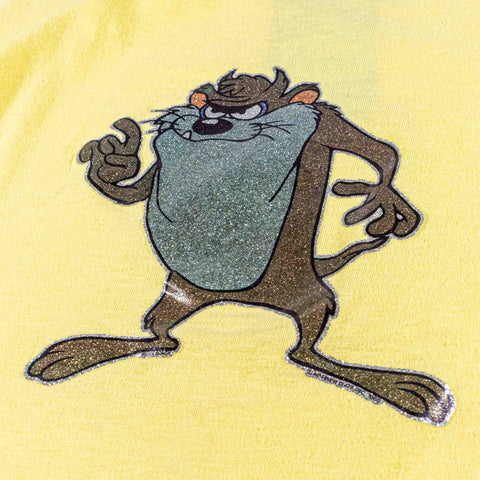 Looney Tunes Taz Glitter Iron On T-Shirt Hanes Beefy Roach