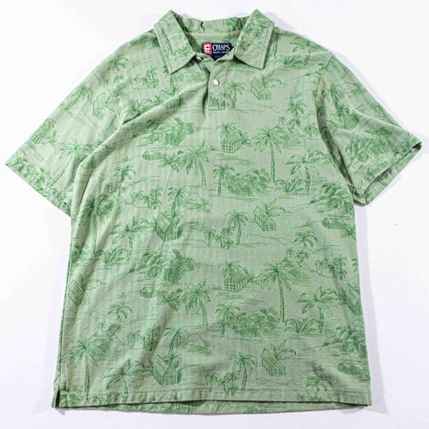 Chaps Ralph Lauren Palm Tree Hawaiian Floral Polo Shirt AOP