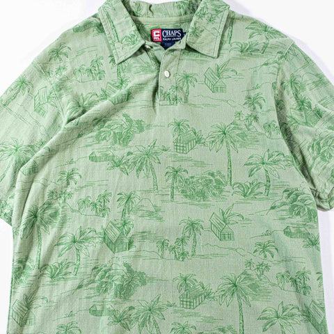 Chaps Ralph Lauren Palm Tree Hawaiian Floral Polo Shirt AOP