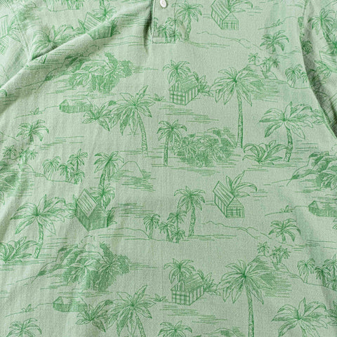 Chaps Ralph Lauren Palm Tree Hawaiian Floral Polo Shirt AOP