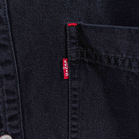 Levis Black Denim Shirt Sun Faded Grunge Cowboy Western