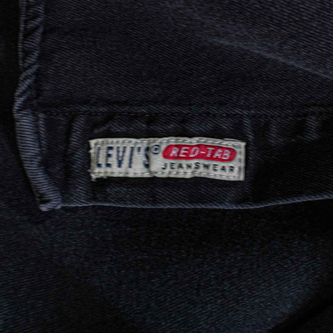Levis Black Denim Pearl Snap Shirt Sun Faded Grunge Cowboy Western