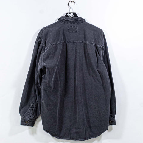 Levis Black Denim Shirt Sun Faded Grunge Cowboy Western