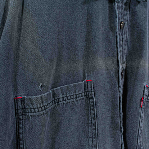 Levis Black Denim Shirt Sun Faded Grunge Cowboy Western