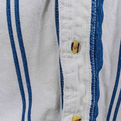 Striped Plaid Denim Shirt Thums Up Grunge Skater