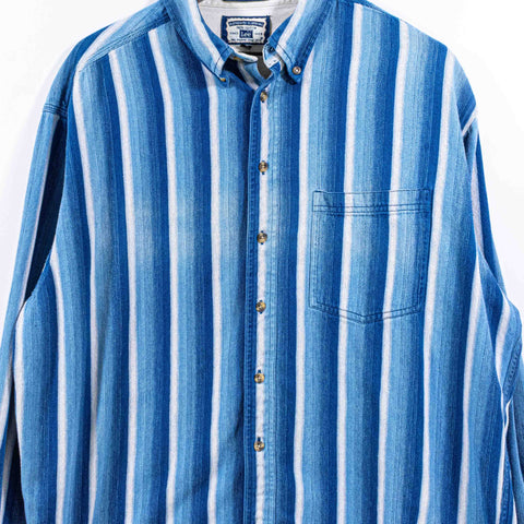 LEE Striped Denim Shirt Grunge Skater