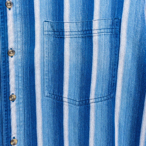 LEE Striped Denim Shirt Grunge Skater