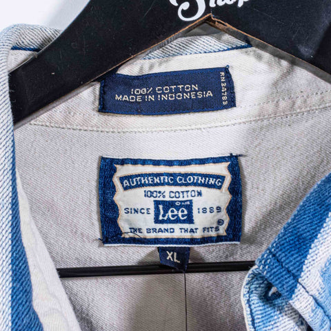 LEE Striped Denim Shirt Grunge Skater