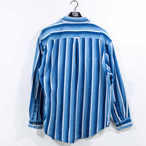 LEE Striped Denim Shirt Grunge Skater