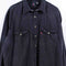 Levis Black Denim Pearl Snap Shirt Sun Faded Grunge Cowboy Western