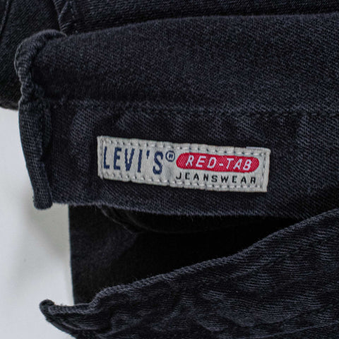 Levis Black Denim Pearl Snap Shirt Sun Faded Grunge Cowboy Western