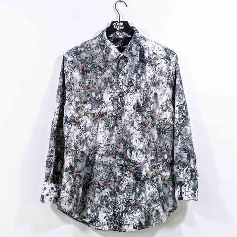 Robert Graham Button Shirt Flip Cuff Zaragoza Embroidered Floral